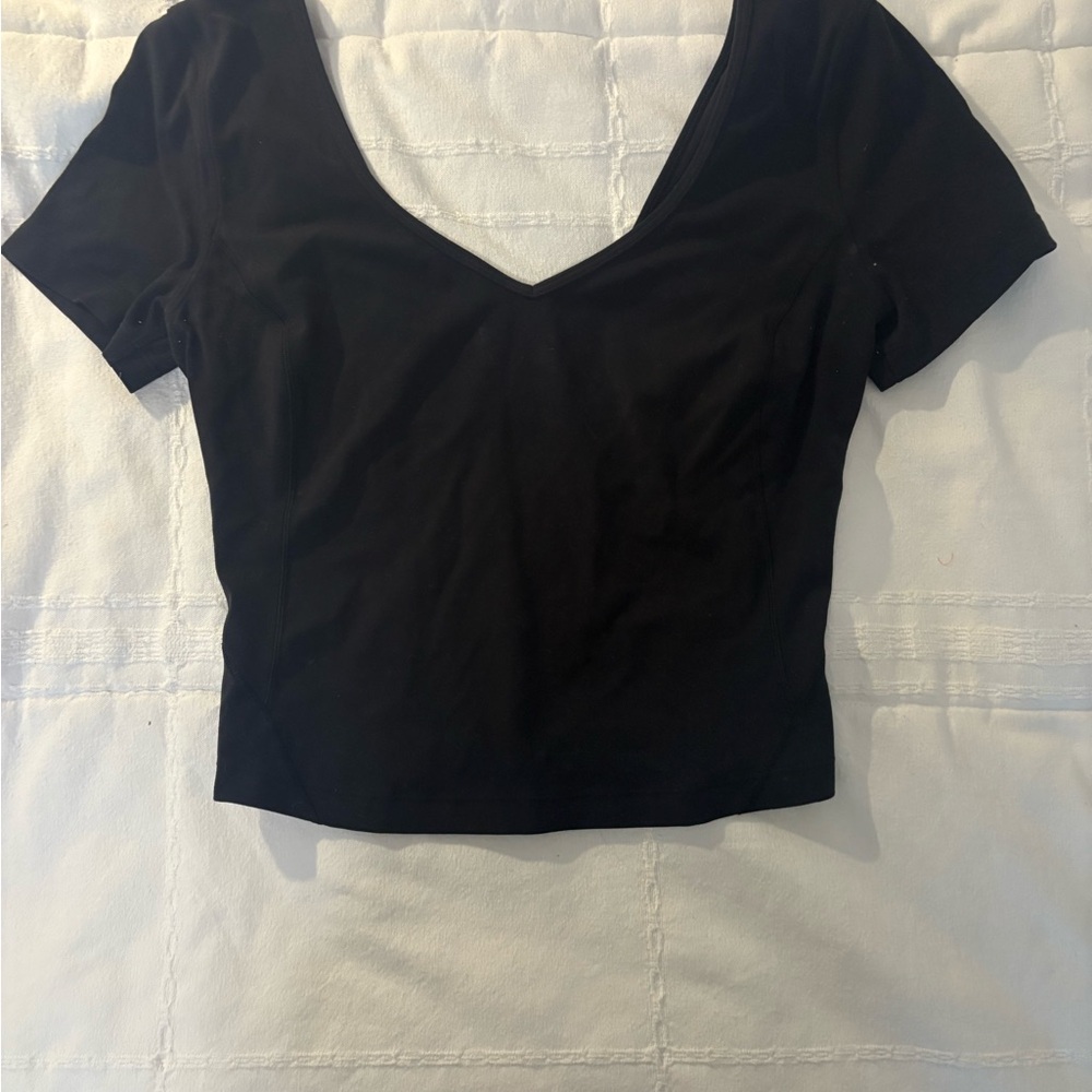 Lululemon Athletica Black Fitted Crop Bodysuit